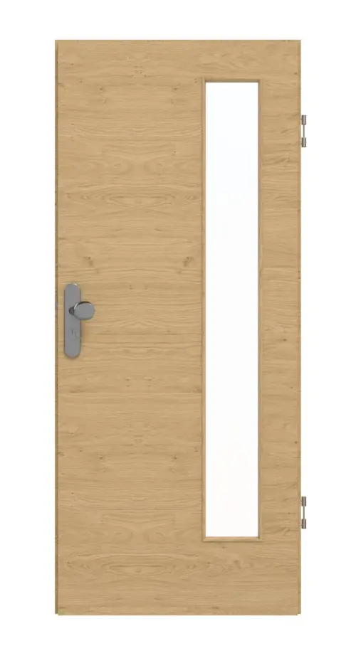 GARANT Drzwi wejściowe do mieszkania, authentic dąb sękaty, układ poprzeczny, CePaL, z przeszkleniem LA-4 po stronie zawiasów