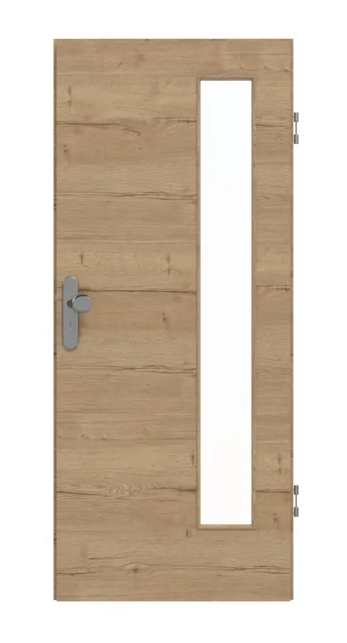 GARANT drzwi wejściowe do mieszkania wzdłuż Authentic dąb szczelinowy GCK08 z przeszkleniem LA-4 po stronie zawiasów