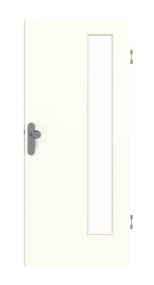 GARANT drzwi wejściowe do mieszkania U11026SD biel kryształowa GHK08 z przeszkleniem LA-4 po stronie zawiasów