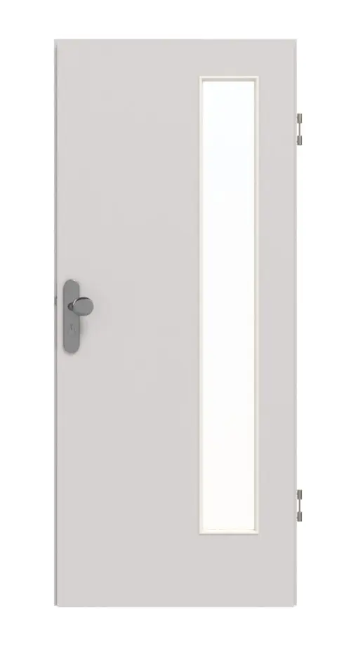 DRZWI WEJŚCIOWE GARANT U12188SD Jasnoszare GHK08 z przeszkleniem LA-4 po stronie zawiasów