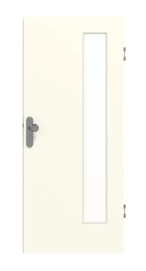 GARANT drzwi wejściowe do mieszkania W980ST15 biel platynowa GHK08 z przeszkleniem LA-4 po stronie zawiasów