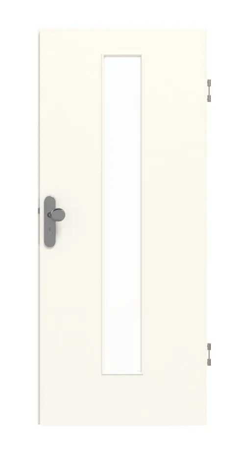 GARANT drzwi wejściowe do mieszkania 0105-60 Pearl White CePaL z przeszkleniem LA-4 na środku