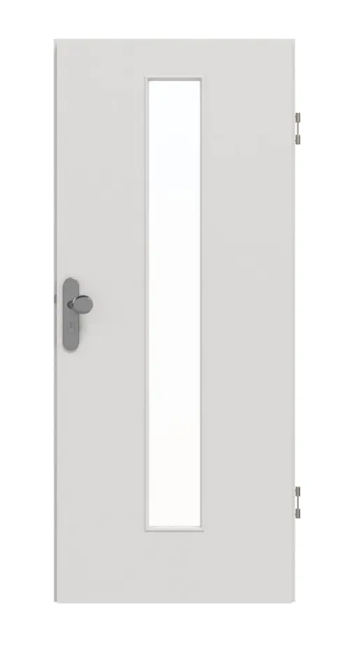 GARANT drzwi wejściowe do mieszkania 0160-60 Silver Grey CePaL z przeszkleniem LA-4 na środku