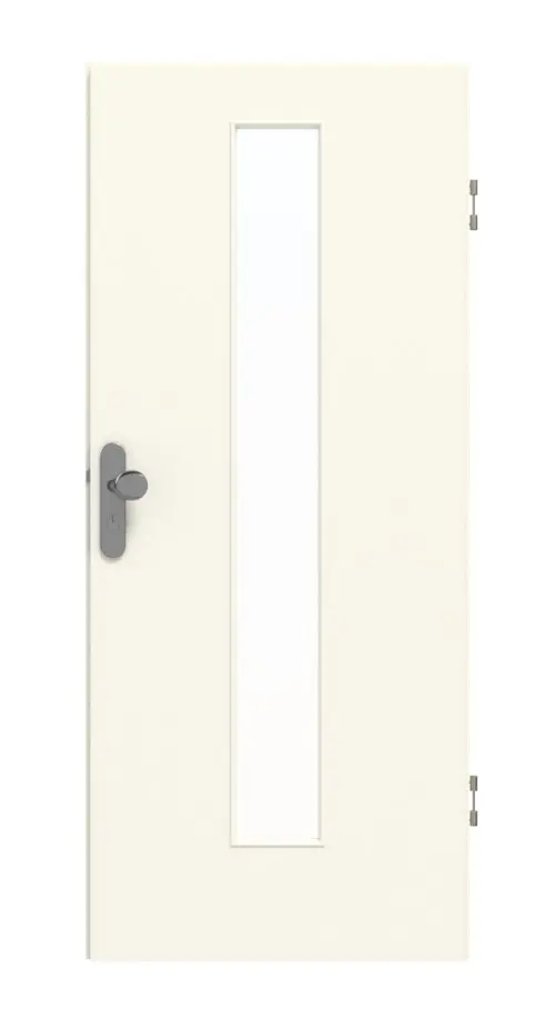 GARANT drzwi wejściowe do mieszkania 9417-60 snow white CePaL z przeszkleniem LA-4 na środku