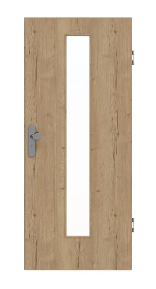 GARANT drzwi wejściowe do mieszkania Authentic dąb szczelinowy GCK08 z przeszkleniem LA-4 na środku