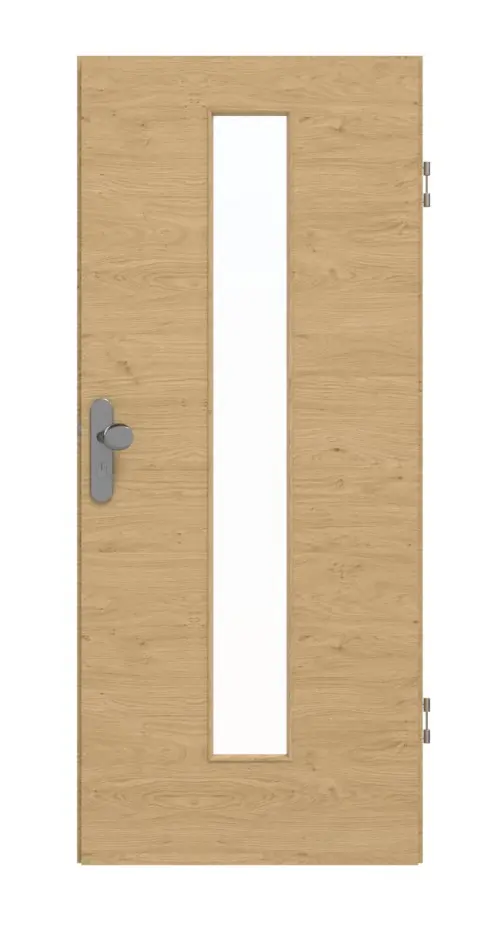 GARANT Drzwi wejściowe do mieszkania, authentic dąb sękaty, układ poprzeczny, GCK08, z przeszkleniem LA-4 na środku