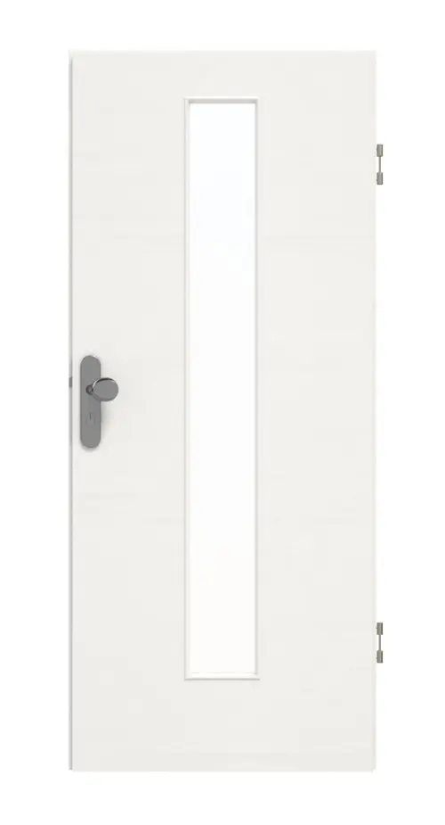 GARANT drzwi wejściowe do mieszkania wzdłuż Authentic Bianco CePaL z przeszkleniem LA-4 na środku