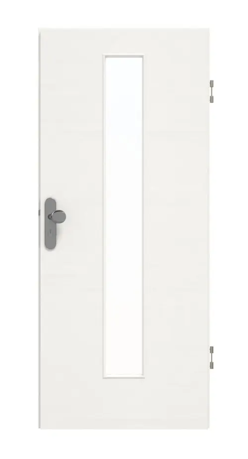 GARANT Drzwi wejściowe do mieszkania Quer Authentic Bianco GCK08 z przeszkleniem LA-4 na środku