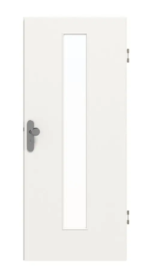 GARANT drzwi wejściowe do mieszkania biały lakier 9016 GHK08 z przeszkleniem LA-4 na środku