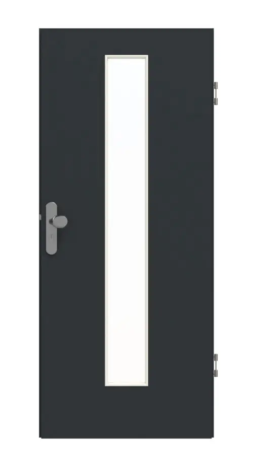 GARANT drzwi wejściowe U12000SD Vulkanschwarz GHK08 z przeszkleniem LA-4 na środku