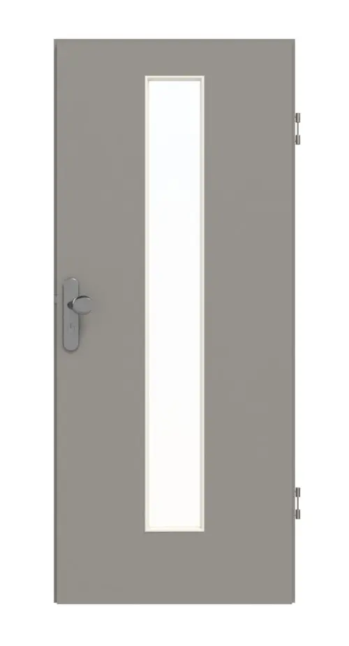 GARANT drzwi wejściowe do mieszkania U12115SD szary platynowy GHK08 z przeszkleniem LA-4 na środku