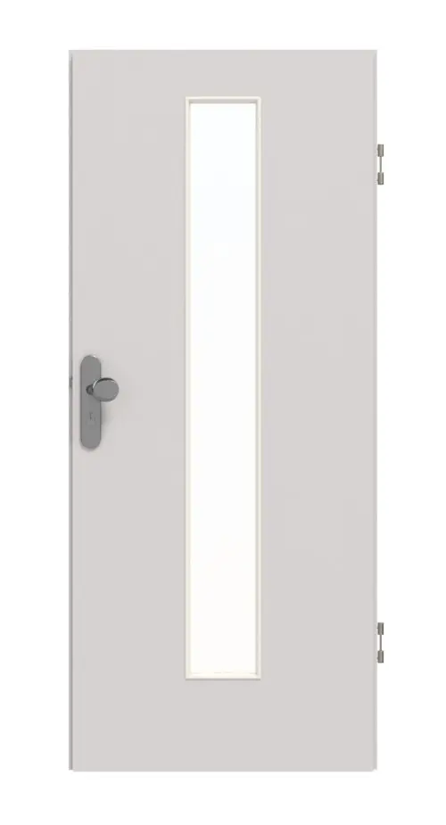 GARANT drzwi wejściowe do mieszkania U12188SD szary jasny GHK08 z przeszkleniem LA-4 na środku