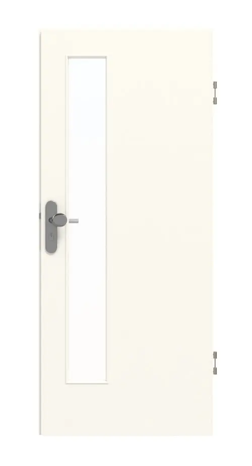 GARANT drzwi wejściowe do mieszkania 0105-60 Pearl White CePaL z przeszkleniem LA-4 po stronie zamka