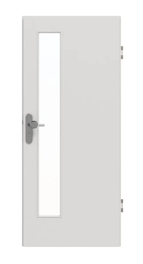 GARANT drzwi wejściowe do mieszkania 0160-60 Silver Grey CePaL z przeszkleniem LA-4 po stronie zamka