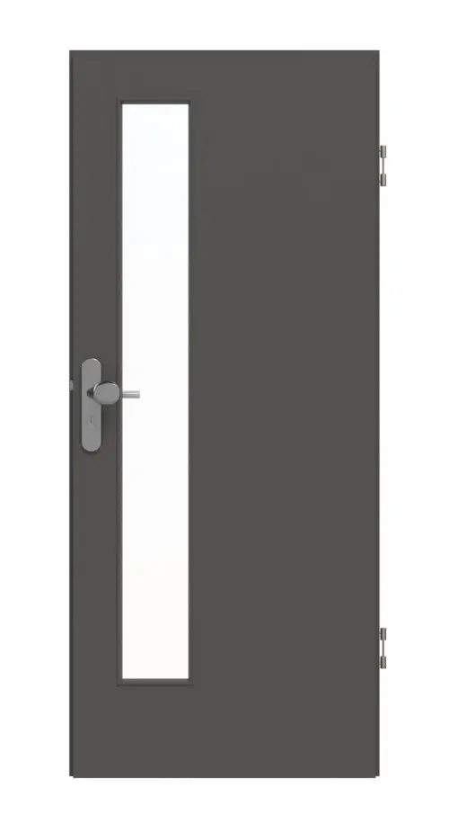 GARANT drzwi wejściowe do mieszkania 10622-60 Heban CePaL z przeszkleniem LA-4 od strony zamka