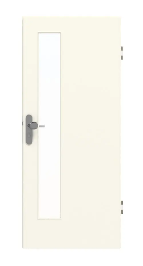 GARANT drzwi wejściowe do mieszkania 9417-60 Snow White CePaL z przeszkleniem LA-4 po stronie zamka