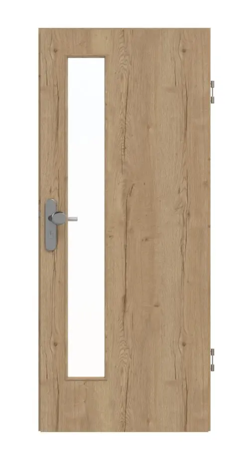 GARANT drzwi wejściowe do mieszkania Authentic dąb szczelinowy GCK08 z przeszkleniem LA-4 od strony zamka