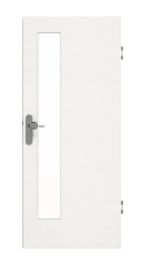 GARANT Drzwi wejściowe do mieszkania Quer Authentic Bianco GCK08 z przeszkleniem LA-4 po stronie zamka