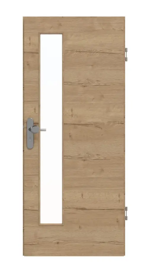 GARANT Drzwi wejściowe do mieszkania Quer Authentic Risseiche CePaL z przeszkleniem LA-4 po stronie zamka