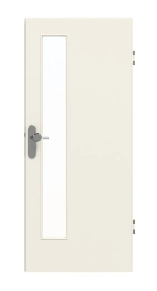 GARANT drzwi wejściowe do mieszkania biały lakier 9010 z przeszkleniem LA-4 od strony zamka