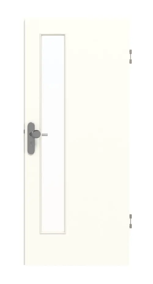GARANT drzwi wejściowe do mieszkania U11026SD biel kryształowa GHK08 z przeszkleniem LA-4 od strony zamka