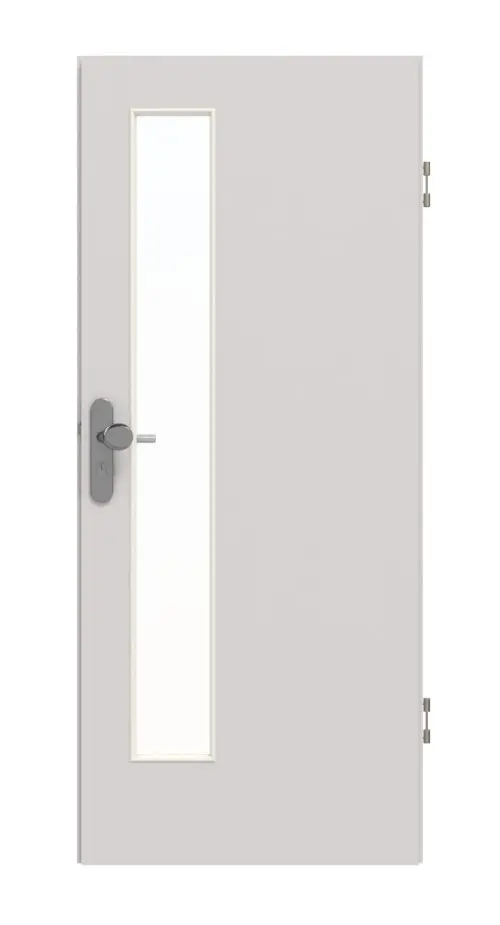 GARANT drzwi wejściowe do mieszkania U12188SD szary jasny GHK08 z przeszkleniem LA-4 od strony zamka