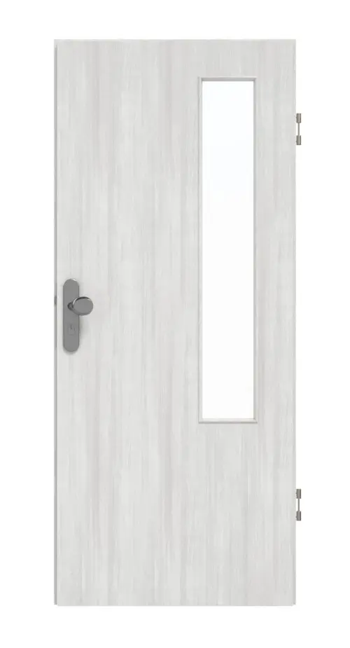 GARANT drzwi wejściowe do mieszkania Authentic Grigio GCK08 z przeszkleniem LA-5 po stronie zawiasów