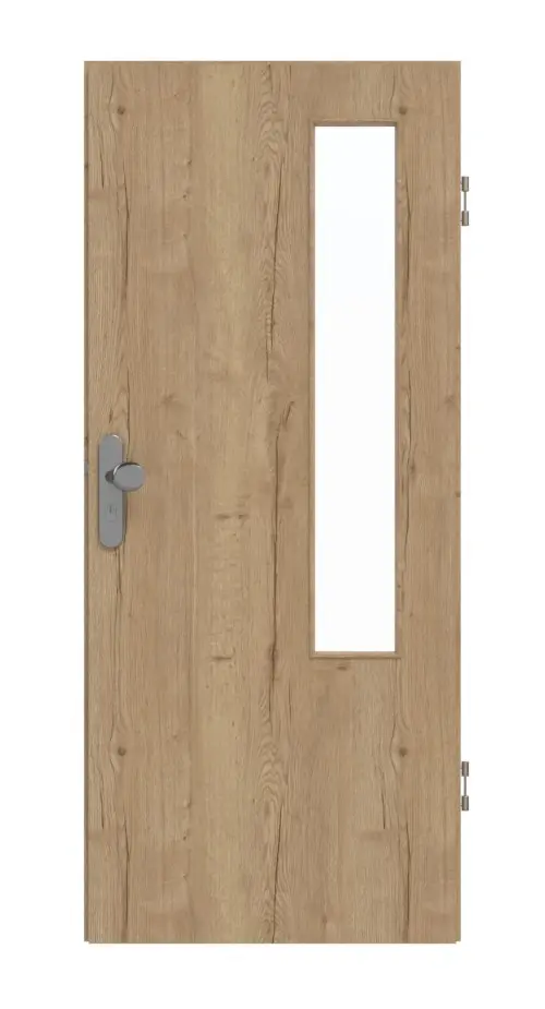 GARANT drzwi wejściowe do mieszkania Authentic dąb szczelinowy GCK08 z przeszkleniem LA-5 po stronie zawiasów