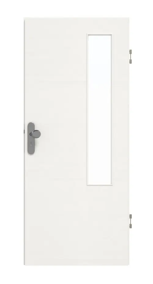 GARANT Drzwi wejściowe do mieszkania Quer Authentic Bianco CePaL z przeszkleniem LA-5 po stronie zawiasów