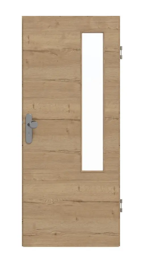 GARANT drzwi wejściowe do mieszkania wzdłuż Authentic dąb szczelinowy GCK08 z przeszkleniem LA-5 po stronie zawiasów