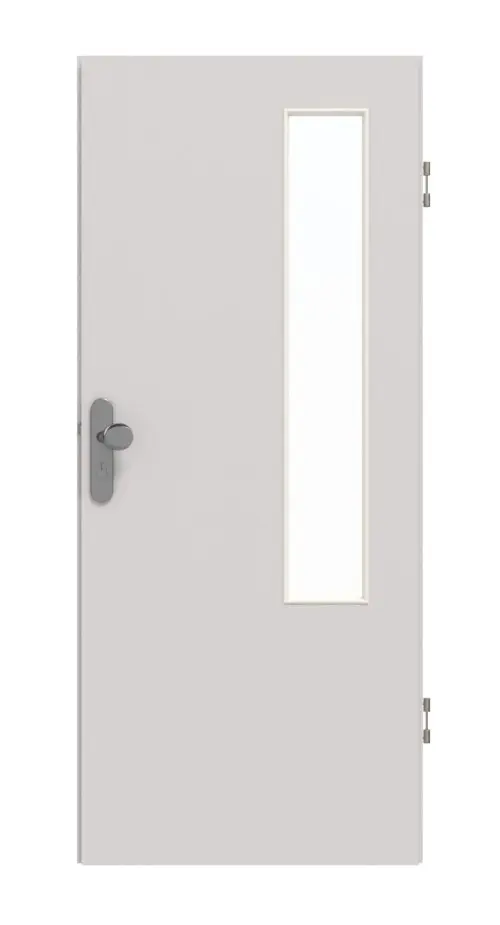 Garant drzwi wejściowe do mieszkania U12188SD szary jasny GHK08 z wycięciem na szybę LA-5 po stronie zawiasów