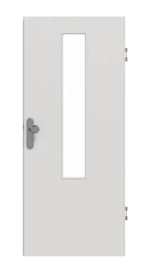 GARANT drzwi wejściowe do mieszkania 0160-60 Silver Grey CePaL z przeszkleniem LA-5 na środku