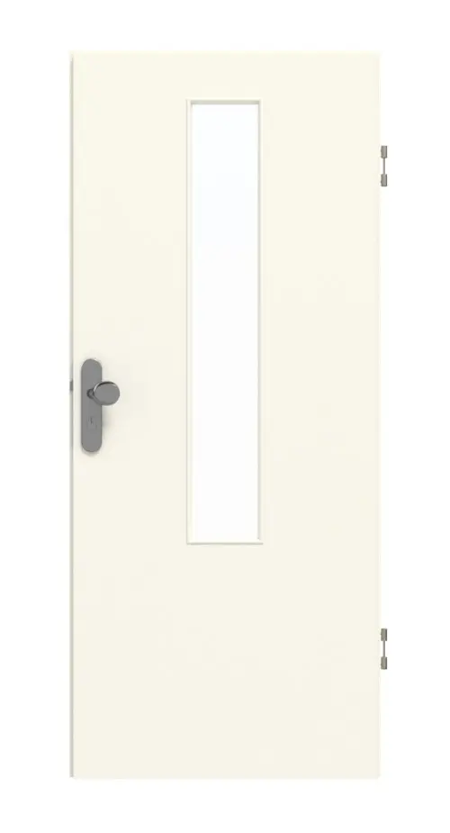 GARANT drzwi wejściowe do mieszkania 9417-60 Snow White CePaL z przeszkleniem LA-5 na środku