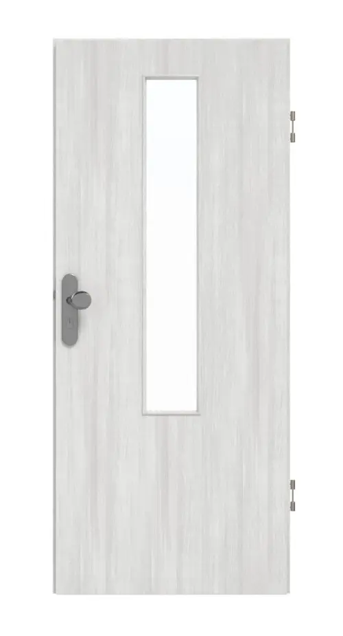 Płaskie drzwi wejściowe GARANT Authentic Grigio GCK08 z centralnym przeszkleniem LA-5