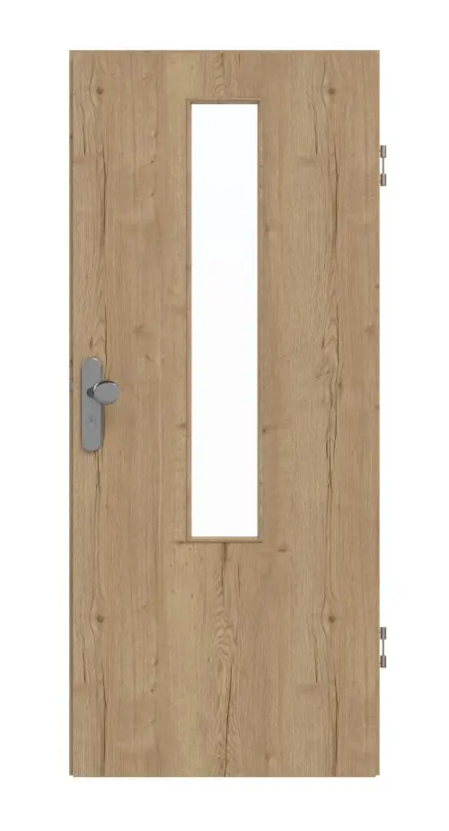 GARANT drzwi wejściowe do mieszkania Authentic dąb szczelinowy GCK08 z przeszkleniem LA-5 na środku