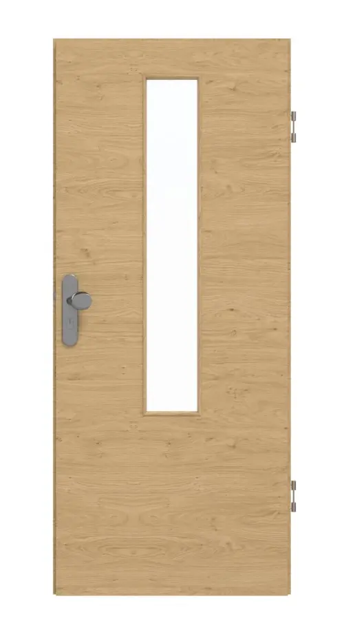GARANT Drzwi wejściowe do mieszkania, authentic dąb sękaty, układ poprzeczny, CePaL, z przeszkleniem LA-5 na środku