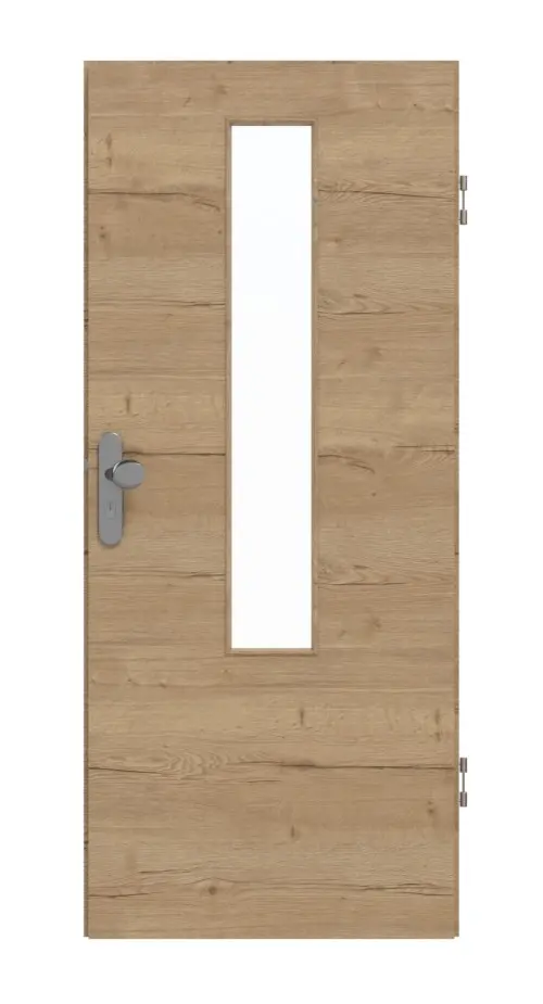 GARANT drzwi wejściowe do mieszkania wzdłuż Authentic dąb szczelinowy CePaL z przeszkleniem LA-5 na środku