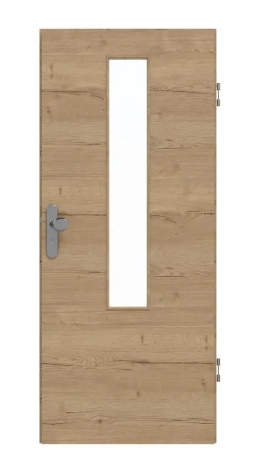 GARANT drzwi wejściowe do mieszkania wzdłuż Authentic dąb szczelinowy GCK08 z przeszkleniem LA-5 na środku