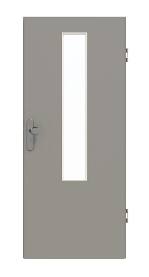 GARANT drzwi wejściowe do mieszkania U12115SD szary platynowy GHK08 z przeszkleniem LA-5 na środku
