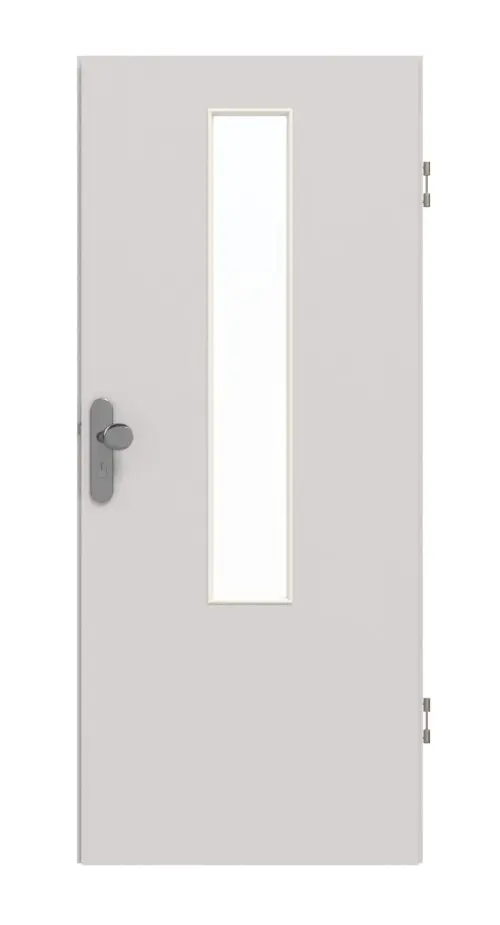 GARANT drzwi wejściowe do mieszkania U12188SD szary jasny GHK08 z przeszkleniem LA-5 na środku