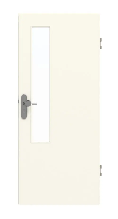 GARANT drzwi wejściowe do mieszkania 9417-60 Snow White CePaL z przeszkleniem LA-5 po stronie zamka