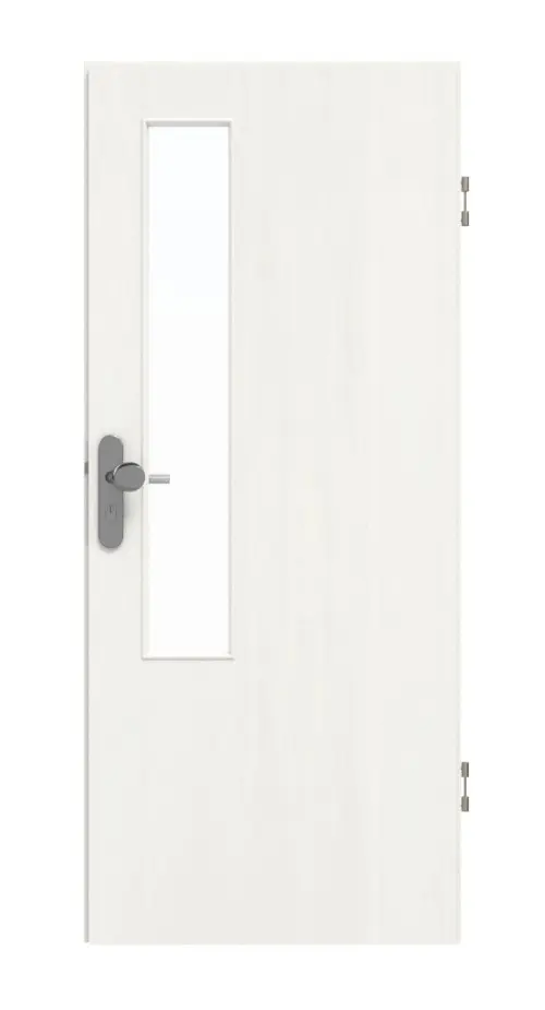 GARANT drzwi wejściowe do mieszkania Authentic Bianco CePaL z przeszkleniem LA-5 po stronie zamka