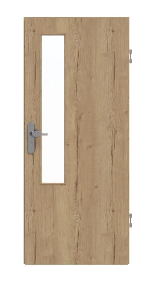 GARANT drzwi wejściowe do mieszkania Authentic dąb szczelinowy GCK08 z przeszkleniem LA-5 od strony zamka