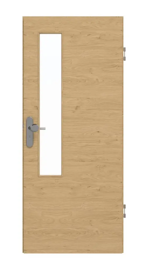 GARANT Drzwi wejściowe do mieszkania, authentic dąb sękaty, układ poprzeczny, GCK08, z przeszkleniem LA-5 po stronie zamka