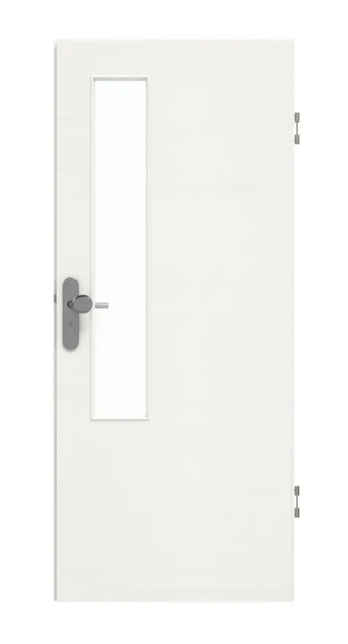 GARANT Drzwi wejściowe do mieszkania Quer Authentic Bianco GCK08 z przeszkleniem LA-5 po stronie zamka