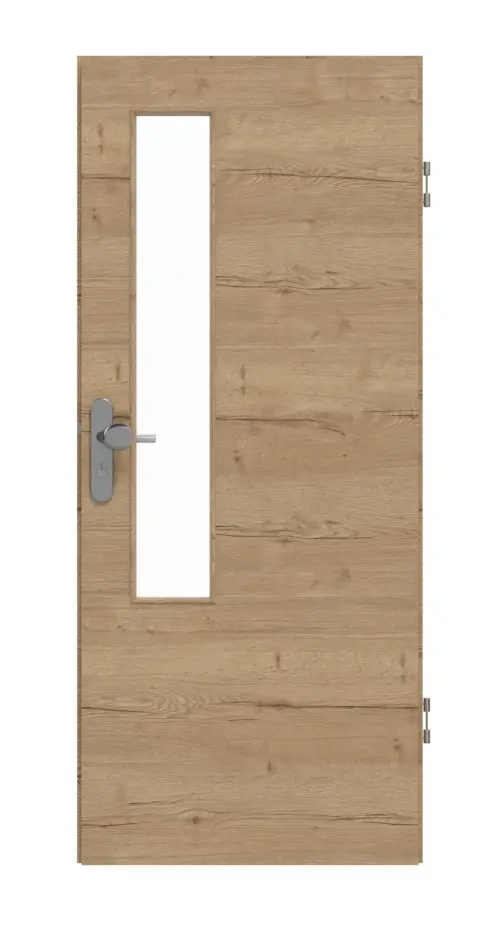 GARANT drzwi wejściowe do mieszkania wzdłuż Authentic dąb szczelinowy GCK08 z przeszkleniem LA-5 od strony zamka