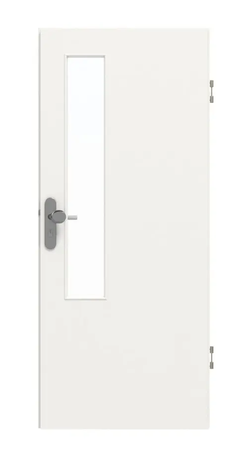 GARANT drzwi wejściowe do mieszkania biały lakier 9016 GHK08 z przeszkleniem LA-5 od strony zamka