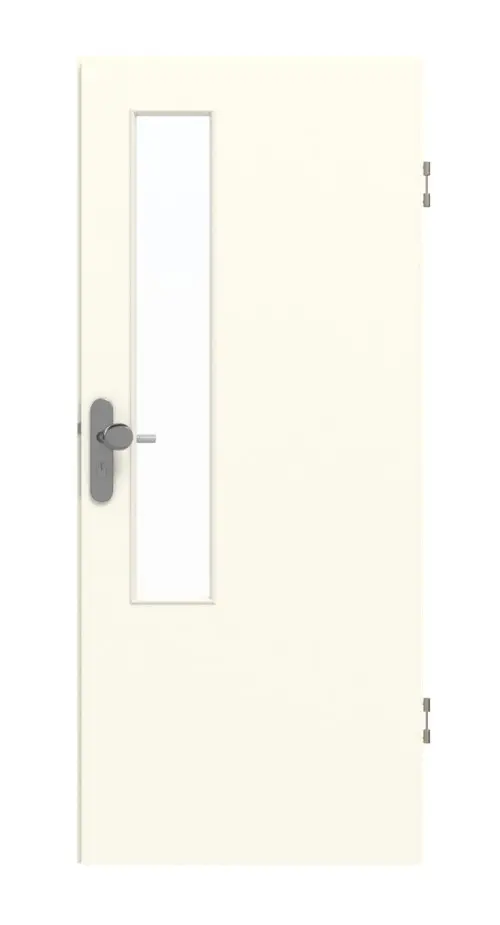 GARANT drzwi wejściowe do mieszkania W980ST15 biel platynowa GHK08 z przeszkleniem LA-5 od strony zamka