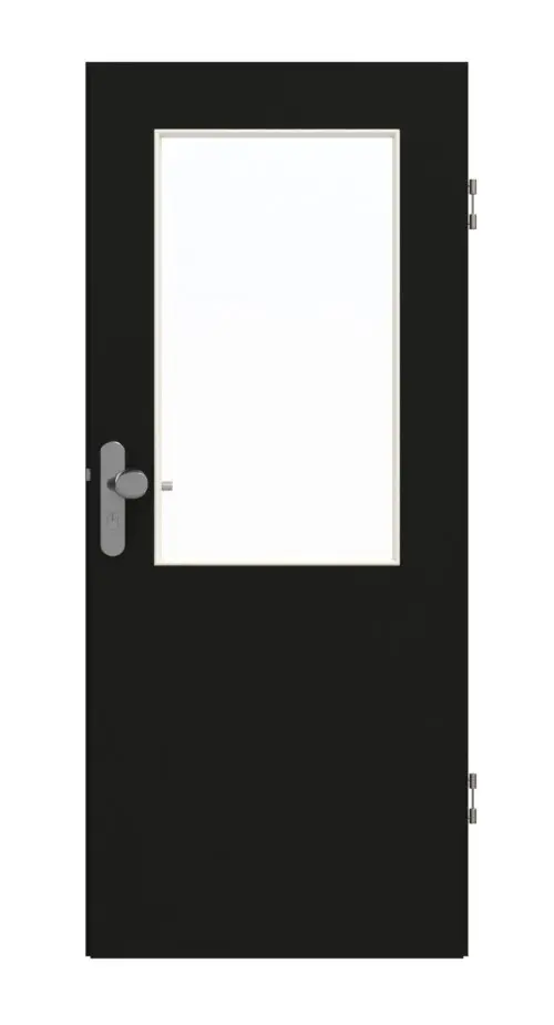 GARANT drzwi wejściowe do mieszkania 0901-60 Black Resopal z przeszkleniem LA-6