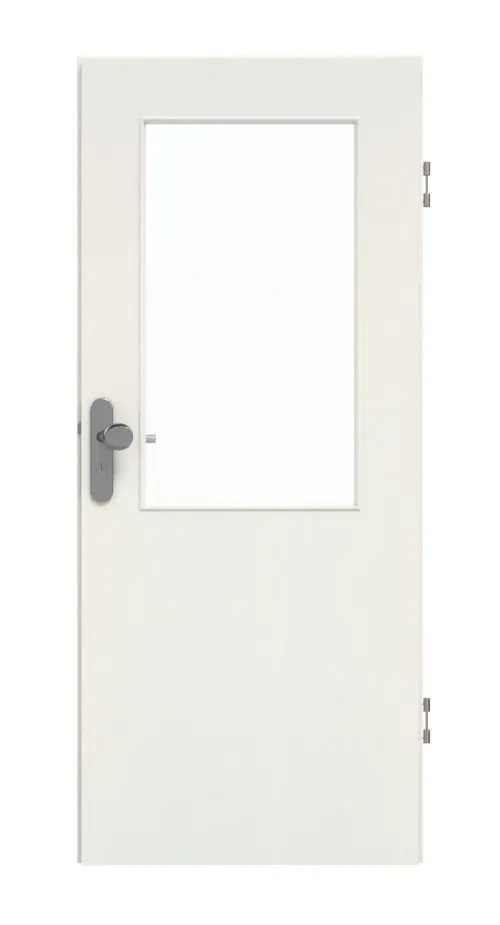 GARANT drzwi wejściowe do mieszkania biel ze strukturą Premium CePaL z przeszkleniem LA-6